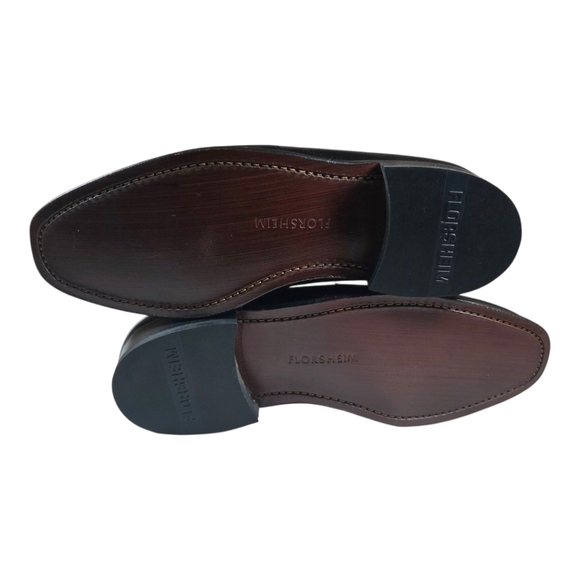 Florsheim Mens Black Leather Penny Loafers Size 8 1/2 - Picture 5 of 6
